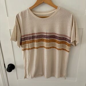 Altar’d State Dusty Sunrise Linen Blend Tee. Size Medium.